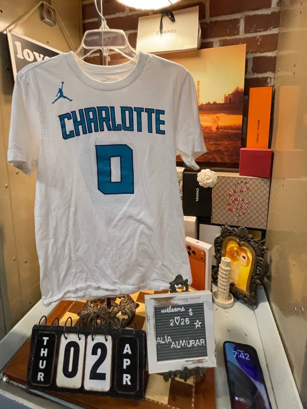 VTG Nike Jordan Charlotte Hornets Shirt Jersey Miles Bridges #0 White NBA